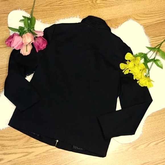 Talbots Black Stretch Classy Zip Up Jacket - Picture 2 of 6